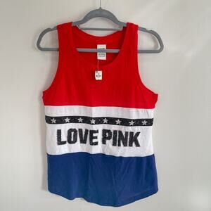 NWT Small PINK Sequin Top Red/White/Blue